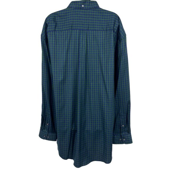 Tommy Hilfiger Mens Classic Fit Green & Blue Plaid Button-Up Shirt XXL New - Picture 5 of 9
